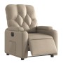 Sillón reclinable eléctrico de cuero sintético color capuchino