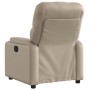 Sillón reclinable eléctrico de cuero sintético color capuchino