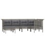 6-teiliges Gartenmöbel-Set und graue synthetische Rattankissen von vidaXL, Gartensets - Ref: Foro24-3187548, Preis: 383,93 €,...