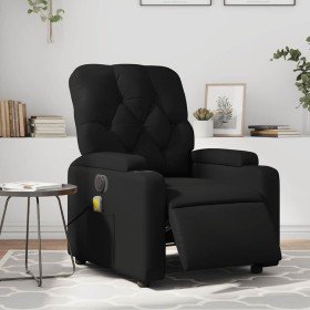 Sillón de masaje reclinable eléctrico cuero sintético negro Sillón de masaje reclinable eléctrico cuero sintético negro