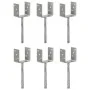 Fence anchors 6 pcs silver galvanized steel 10x6x30 cm by vidaXL, Spikes for anchoring in the ground - Ref: Foro24-145318, Pr...