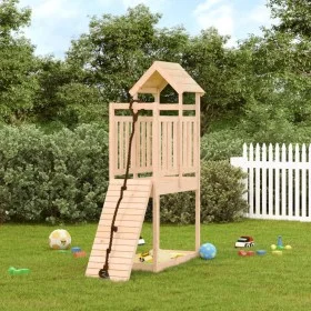 Solid pine wood playhouse with climbing wall by vidaXL, Swings and play structures - Ref: Foro24-3155963, Price: 215,22 €, Di...