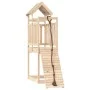 Solid pine wood playhouse with climbing wall by vidaXL, Swings and play structures - Ref: Foro24-3155963, Price: 215,22 €, Di...
