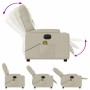 Sillón de masaje reclinable eléctrico cuero sintético crema