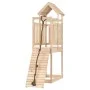 Solid pine wood playhouse with climbing wall by vidaXL, Swings and play structures - Ref: Foro24-3155963, Price: 215,22 €, Di...