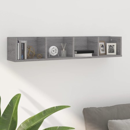 CD-Wandregal aus grauem Sperrholz, 100 x 18 x 18 cm von vidaXL, Regale und Regale - Ref: Foro24-826618, Preis: 30,15 €, Rabat...