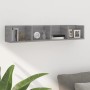 Estante de pared para CD madera contrachapada gris 100x18x18 cm