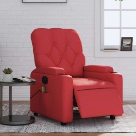 Sillón de masaje reclinable eléctrico de cuero artificial rojo en Sillones | Comprar online en Foro24