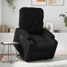 Sillón reclinable elevable cuero artificial negro Sillón reclinable elevable cuero artificial negro
