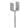 Anclajes de valla 6 uds acero galvanizado plateado 8x6x30 cm de vidaXL, Puntas para anclaje en el suelo - Ref: Foro24-145314,...