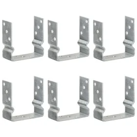 Zaunanker 6 Stück silber verzinkter Stahl 14x6x15 cm von vidaXL, Spikes zur Verankerung im Boden - Ref: Foro24-145342, Preis:...