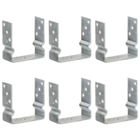 Zaunanker 6 Stück silber verzinkter Stahl 14x6x15 cm von vidaXL, Spikes zur Verankerung im Boden - Ref: Foro24-145342, Preis:...