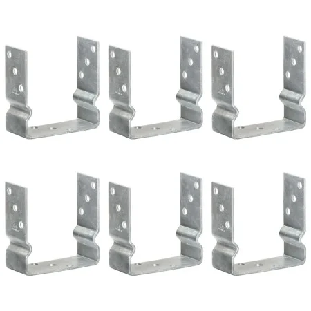 Zaunanker 6 Stück silber verzinkter Stahl 14x6x15 cm von vidaXL, Spikes zur Verankerung im Boden - Ref: Foro24-145342, Preis:...