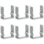 Zaunanker 6 Stück silber verzinkter Stahl 14x6x15 cm von vidaXL, Spikes zur Verankerung im Boden - Ref: Foro24-145342, Preis:...