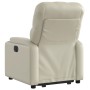 Sillón reclinable elevable cuero artificial color crema