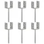 Fence anchors 6 pcs silver galvanized steel 9x6x30 cm by vidaXL, Spikes for anchoring in the ground - Ref: Foro24-145316, Pri...
