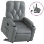 Sillón reclinable elevable cuero artificial gris