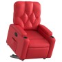 Sillón reclinable elevable cuero artificial rojo