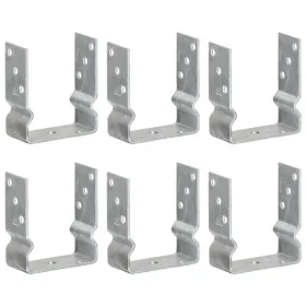 Zaunanker 6 Stück silber verzinkter Stahl 12x6x15 cm von vidaXL, Spikes zur Verankerung im Boden - Ref: Foro24-145339, Preis:...