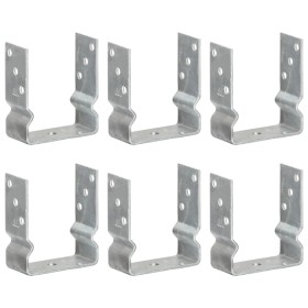 Zaunanker 6 Stück silber verzinkter Stahl 12x6x15 cm von vidaXL, Spikes zur Verankerung im Boden - Ref: Foro24-145339, Preis:...