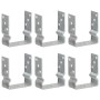 Zaunanker 6 Stück silber verzinkter Stahl 12x6x15 cm von vidaXL, Spikes zur Verankerung im Boden - Ref: Foro24-145339, Preis:...