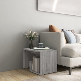 Mesa auxiliar madera contrachapada gris Sonoma 59x36x38 cm