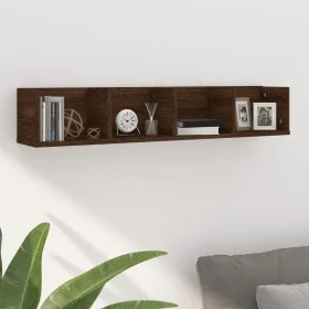 Wall shelf for CD wood in brown oak color 100x18x18 cm by vidaXL, Shelves and shelves - Ref: Foro24-826619, Price: 31,22 €, D...
