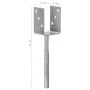 Fence anchors 6 units galvanized steel silver 7x6x30 cm by vidaXL, Spikes for anchoring in the ground - Ref: Foro24-145312, P...