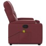 Sillón reclinable de masaje de pie cuero artificial rojo tinto