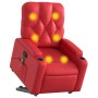 Sillón reclinable de masaje de pie cuero artificial rojo