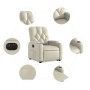 Sillón reclinable elevable eléctrico de cuero sintético crema