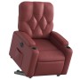 Sillón elevable eléctrico cuero artificial rojo tinto