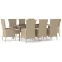 9-piece garden dining set with beige synthetic rattan cushions by vidaXL, Garden sets - Ref: Foro24-3157564, Price: 754,46 €,...