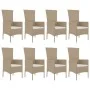 9-piece garden dining set with beige synthetic rattan cushions by vidaXL, Garden sets - Ref: Foro24-3157564, Price: 754,46 €,...