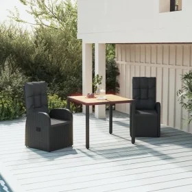 3-piece garden dining set with black synthetic rattan cushions by vidaXL, Garden sets - Ref: Foro24-3157597, Price: 433,24 €,...