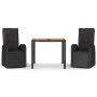 Set comedor de jardín 3 pzas con cojines ratán sintético negro de vidaXL, Conjuntos de jardín - Ref: Foro24-3157597, Precio: ...