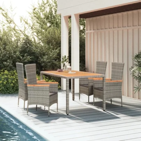 5-piece garden dining set with gray synthetic rattan cushions by vidaXL, Garden sets - Ref: Foro24-3157538, Price: 428,56 €, ...
