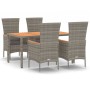 5-piece garden dining set with gray synthetic rattan cushions by vidaXL, Garden sets - Ref: Foro24-3157538, Price: 436,92 €, ...