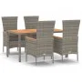 5-piece garden dining set with gray synthetic rattan cushions by vidaXL, Garden sets - Ref: Foro24-3157538, Price: 428,56 €, ...