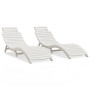 Sonnenliegen 2 Stück massives Akazienholz weiß 184x55x64 cm von vidaXL, Liegen - Ref: Foro24-3155470, Preis: 316,73 €, Rabatt: %