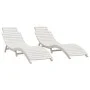 Sonnenliegen 2 Stück massives Akazienholz weiß 184x55x64 cm von vidaXL, Liegen - Ref: Foro24-3155470, Preis: 318,50 €, Rabatt: %