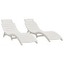 Tumbonas 2 uds madera maciza acacia blanco 184x55x64 cm de vidaXL, Tumbonas - Ref: Foro24-3155470, Precio: 315,66 €, Descuent...