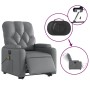 Sillón de masaje elevable eléctrico cuero sintético gris