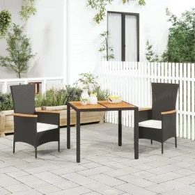 3-piece garden dining set with black synthetic rattan cushions by vidaXL, Garden sets - Ref: Foro24-3157528, Price: 282,09 €,...