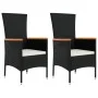 3-piece garden dining set with black synthetic rattan cushions by vidaXL, Garden sets - Ref: Foro24-3157528, Price: 282,09 €,...