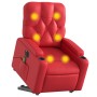 Sillón de majaje elevable eléctrico cuero artificial rojo