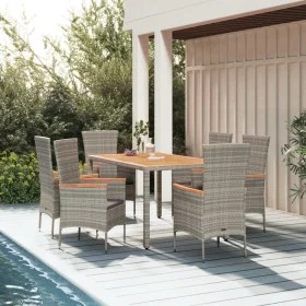 Garten-Essgruppe 7-teilig und graue synthetische Rattankissen von vidaXL, Gartensets - Ref: Foro24-3157539, Preis: 570,09 €, ...