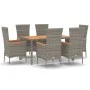 Garden dining set 7 pieces and gray synthetic rattan cushions by vidaXL, Garden sets - Ref: Foro24-3157539, Price: 570,02 €, ...