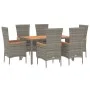 Garden dining set 7 pieces and gray synthetic rattan cushions by vidaXL, Garden sets - Ref: Foro24-3157539, Price: 570,02 €, ...