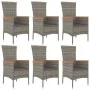 Garden dining set 7 pieces and gray synthetic rattan cushions by vidaXL, Garden sets - Ref: Foro24-3157539, Price: 570,02 €, ...